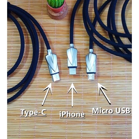 CABLE DATA HK CA D-18 Micro, Type C dan Iphone