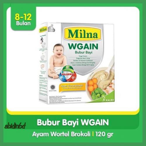 Milna Wgain Bubur Penambah Berat Badan 6 12 Dan 8 12 Bulan 120gram Shopee Indonesia