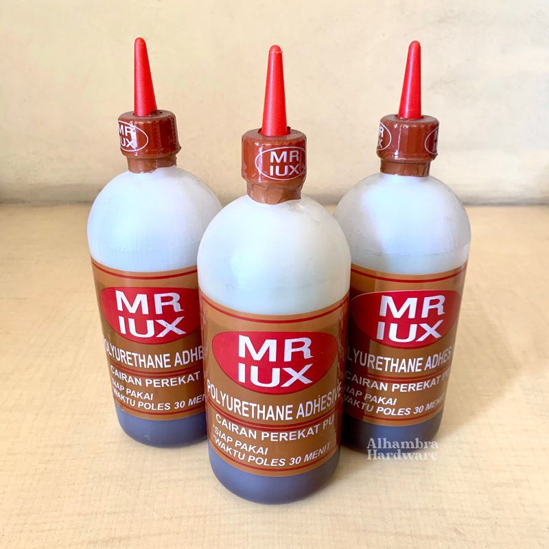 Lem Busa MR IUX 500 gr | Lem Kayu Basah PU Merk MRlux | Lem Polyurethane Adhesive