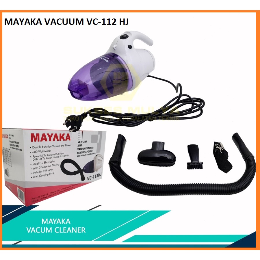 Vacum Cleaner &amp; Blower Mayaka VC 112 HJ Sedotan Kuat -Hemat listrik