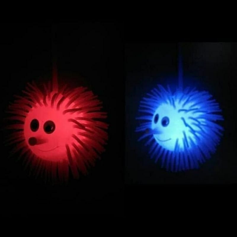 Mainan Karet Ubur Ubur Puffer Ball Led Karakter Smile Murah/ Mainan Flash Ball Smile