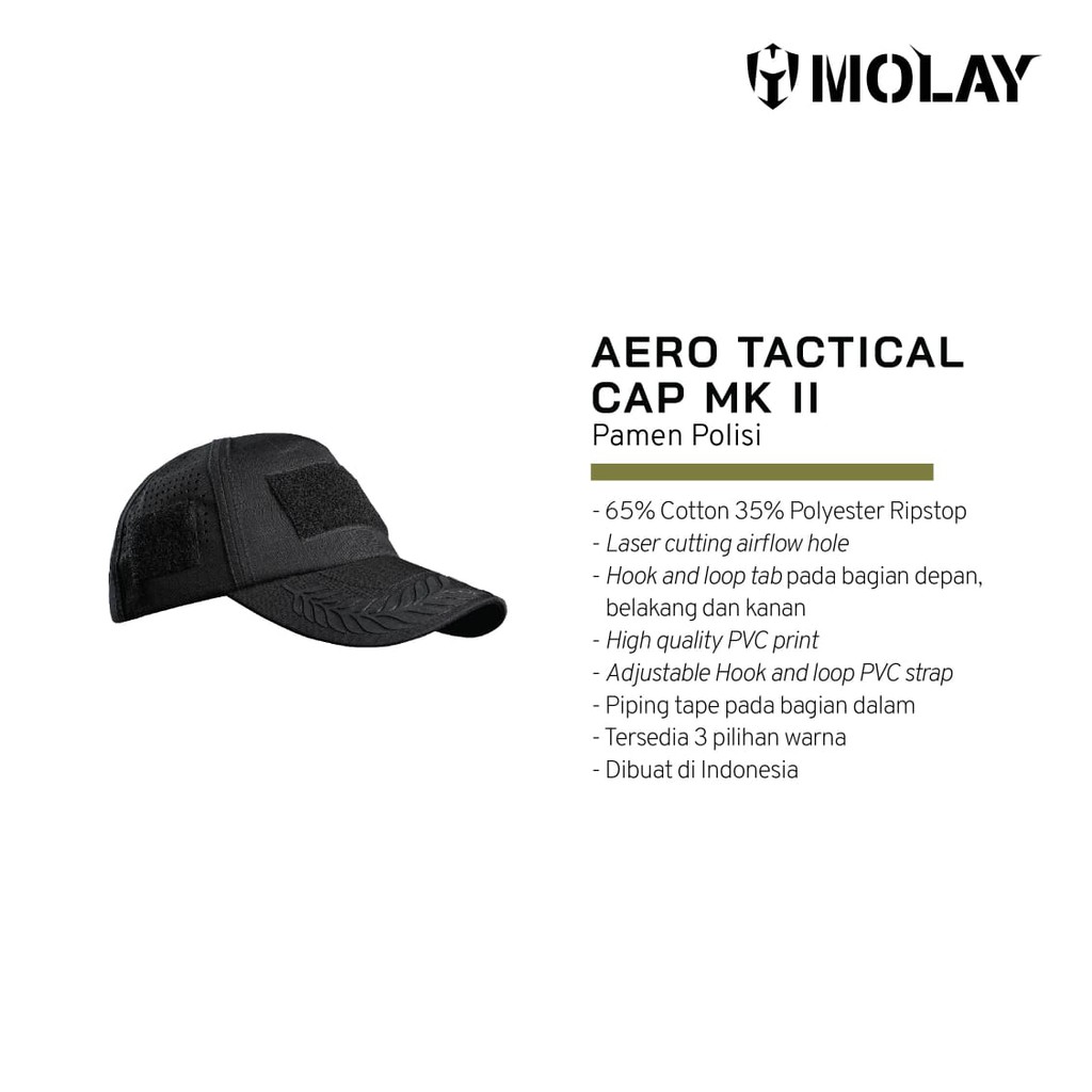 

Topi MOLAY Aero Tactical Cap Pamen Polisi MK.II