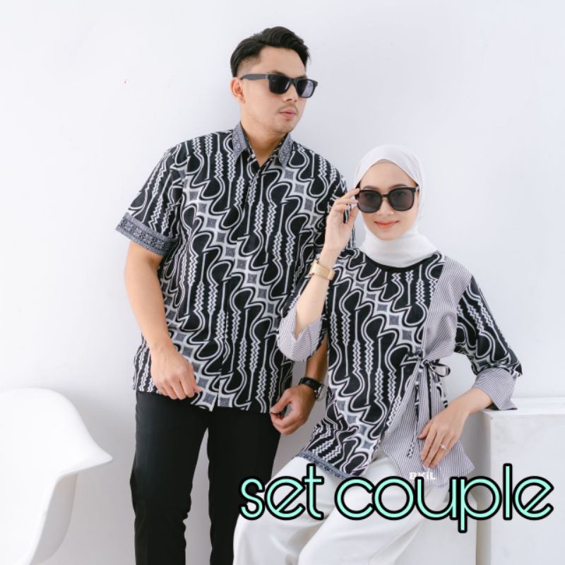 PROMO Baju Batik Atasan COUPLE  Wanita PRIA Baju Atasan Kerja Batik BLOUSE