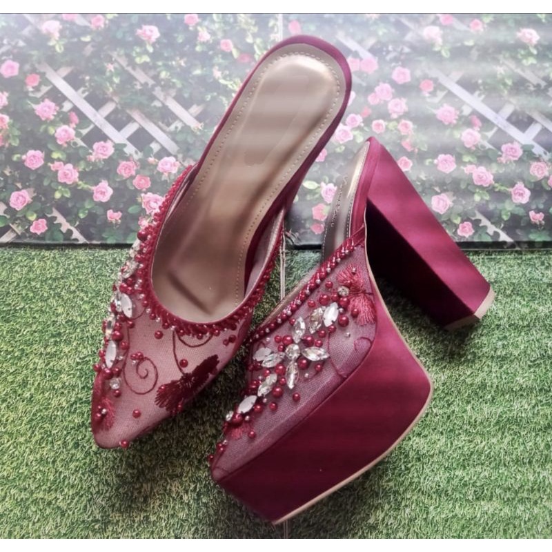 heels wedding/selop pengantin payet