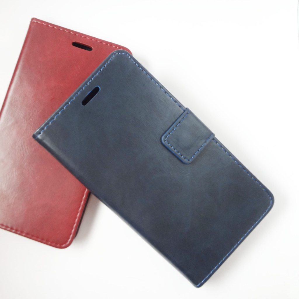 (PAKET HEMAT) Fashion Selular Flip Leather Case Samsung Galaxy A52 Flip Cover Wallet Case Flip Case + Nero Temperred Glass