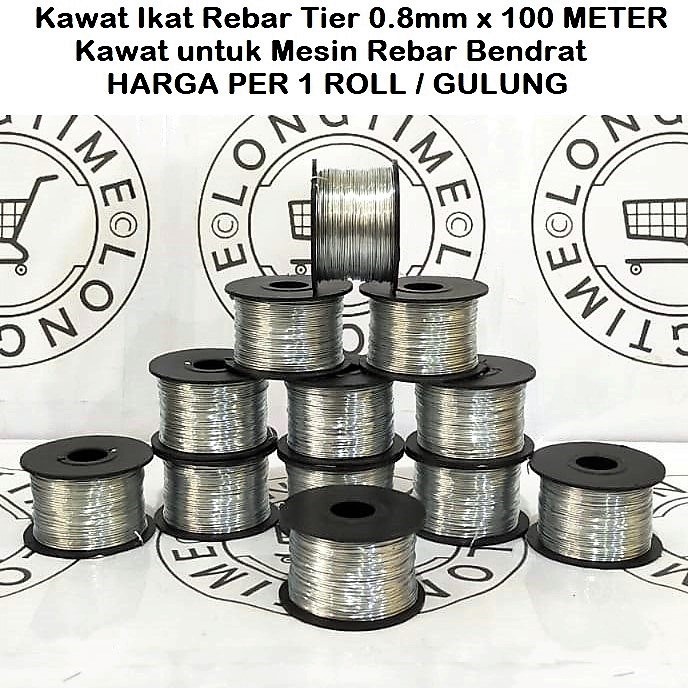 Kawat Ikat Rebar Tier 0.8mm x 100mtr Kawat untuk Mesin Rebar Bendrat