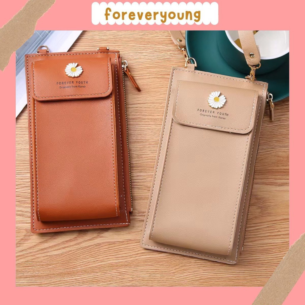 ( Fy ) Dompet Pocket Tempat Hp Wanita Dompet Multifungsi Tas Selempang Wanita Import Foreveryoung