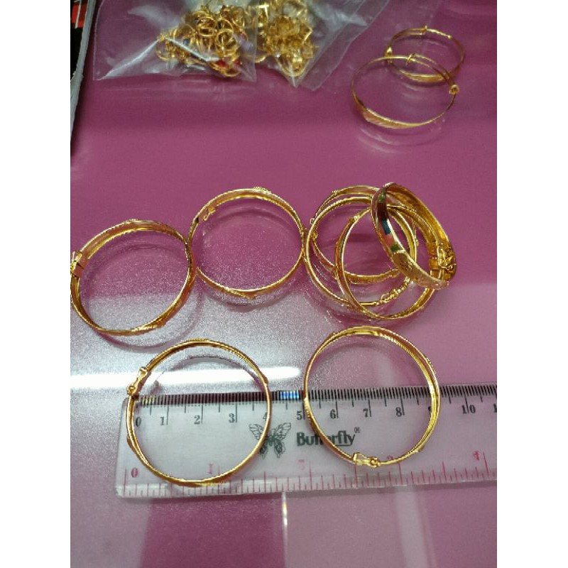 GELANG BANGKOK ANAK UKIR ( PERAK 925 ) LAPIS EMAS 24K