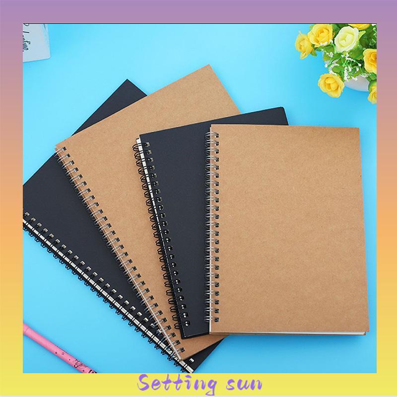 A5 Kraft Paper Coil Book Simple Student Notebook Meeting Notepad Buku Akuntansi Portabel TN