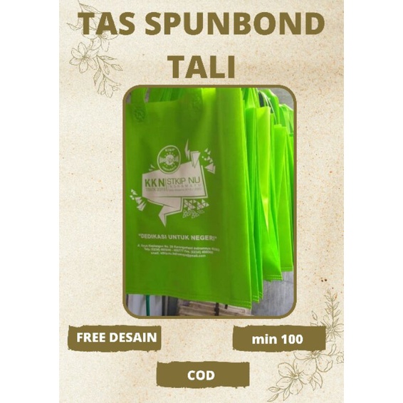 

Spunbond Tali Custom Print, Tas Kain, Kantong Kain, Goodie Bag