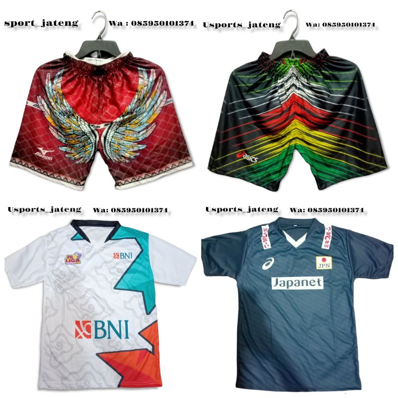 kaos volly / celana volly full printing / kaos volly full printing