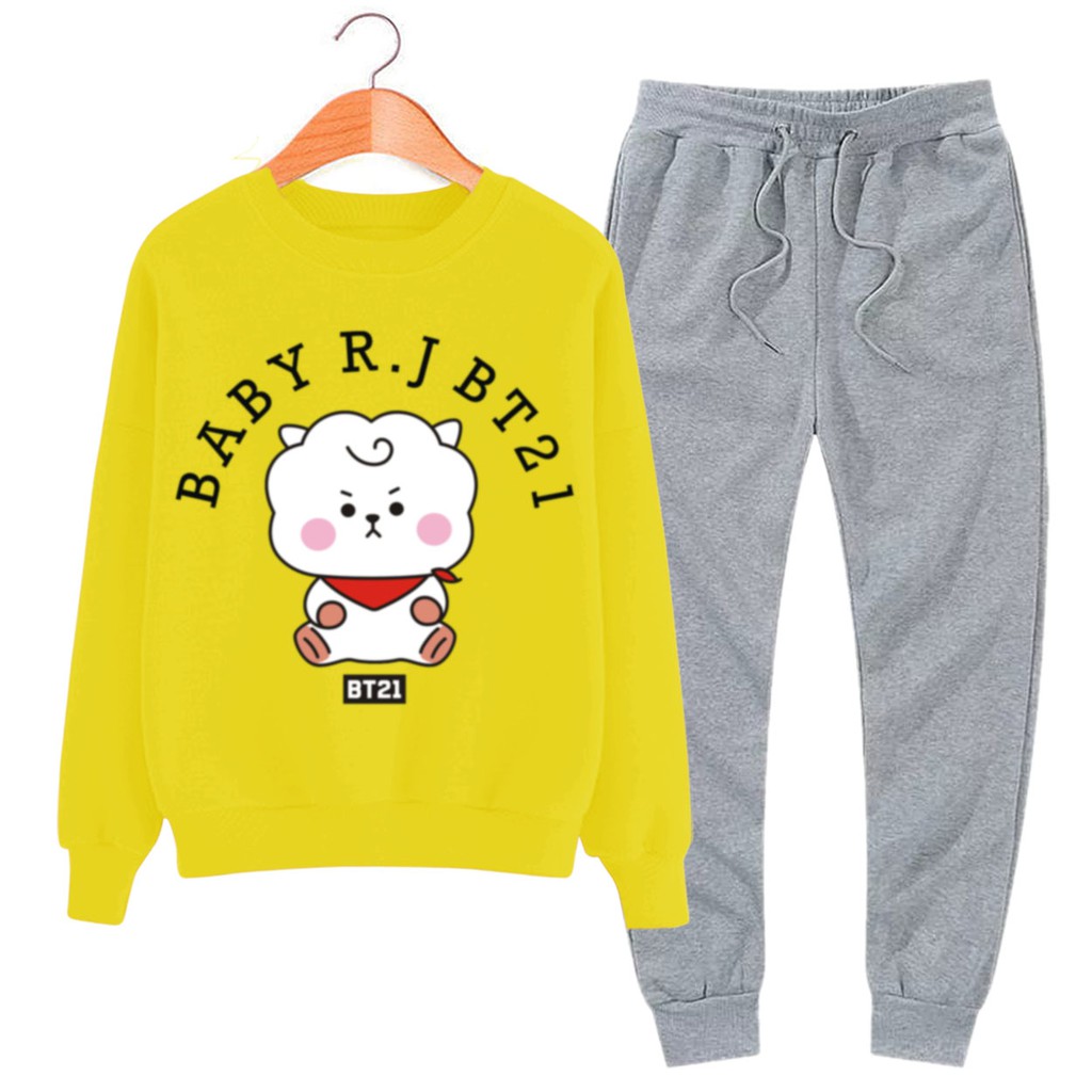 BESS - Baju Setelan Wanita Murah / Setelan Sweater + Jogger Abu - BABY J