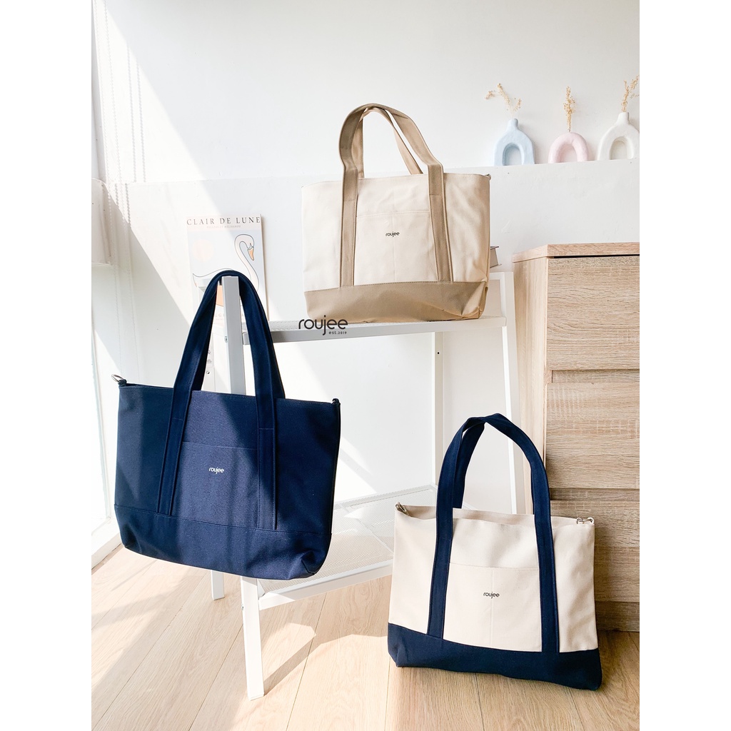DAISY TOTEBAG - BY ROUJEE - TAS KANVAS BAG CUSTOM HANDBAG TAS SELEMPANG SHOULDER BAG SLING BAG TAS W