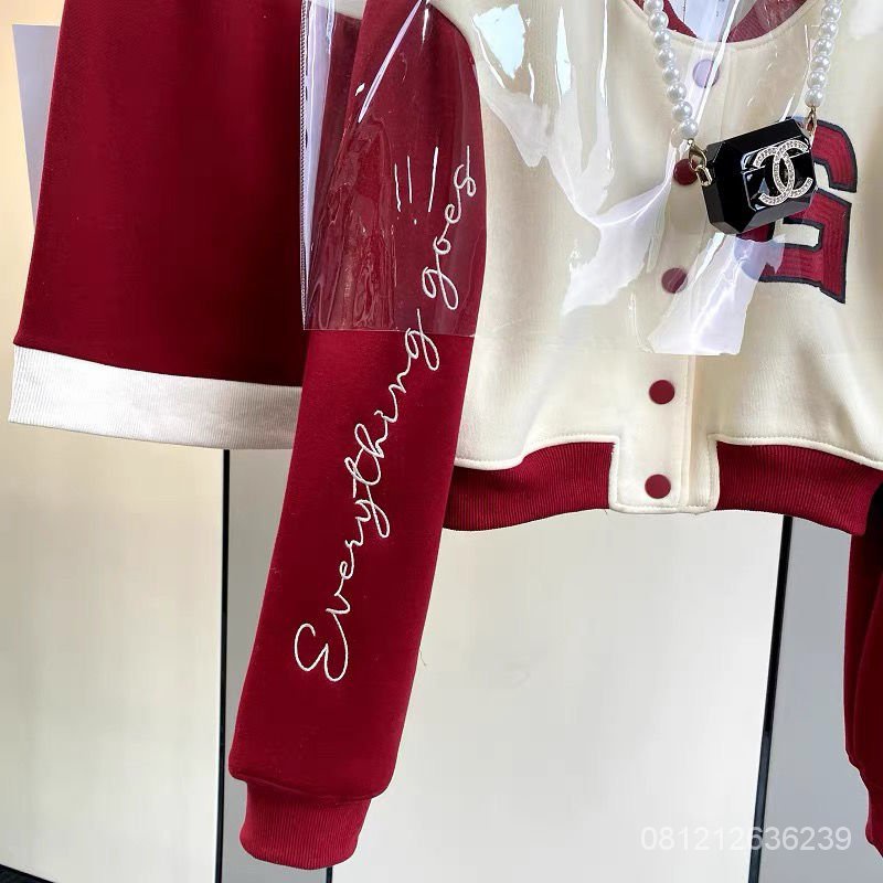 #Sisjuly# Suit Fragrant Kecil Wanita 2022 Suit Baseball Fashion Leisure Baru Suit Sweet Suit Skirt D