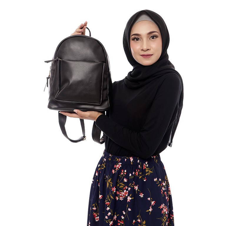 RANSEL KECIL KOREA IMUT 2022 UNTUK KERJA KULIAH SEKOLAH ESCORTBAGS-HITAM