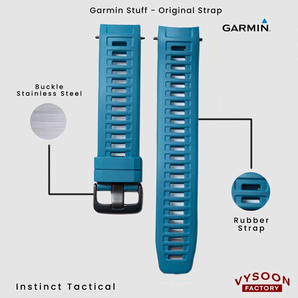 Strap Rubber Smartwatch Garmin Instinct Tactical Original - Blue