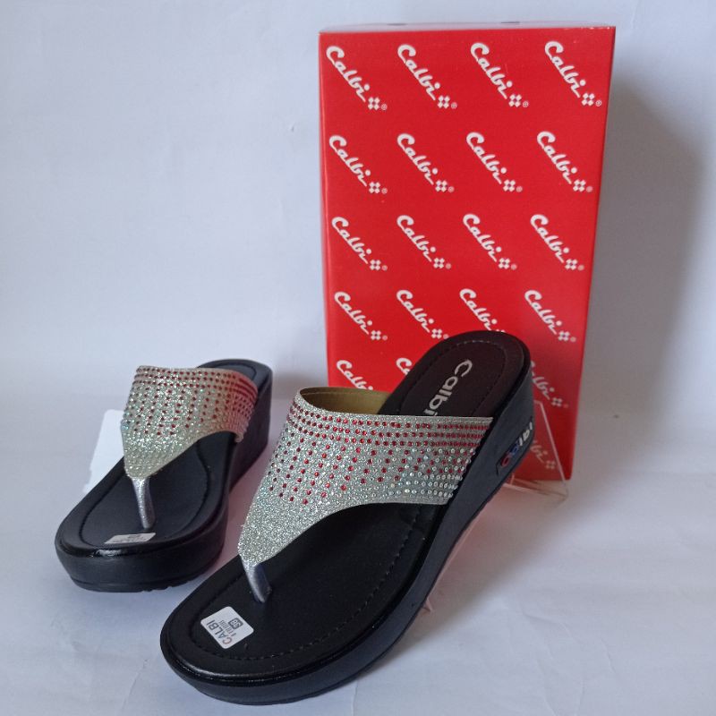 SANDAL WANITA WEDGES CALBI HAK 5CM MODEL TERBARU-JPsilver