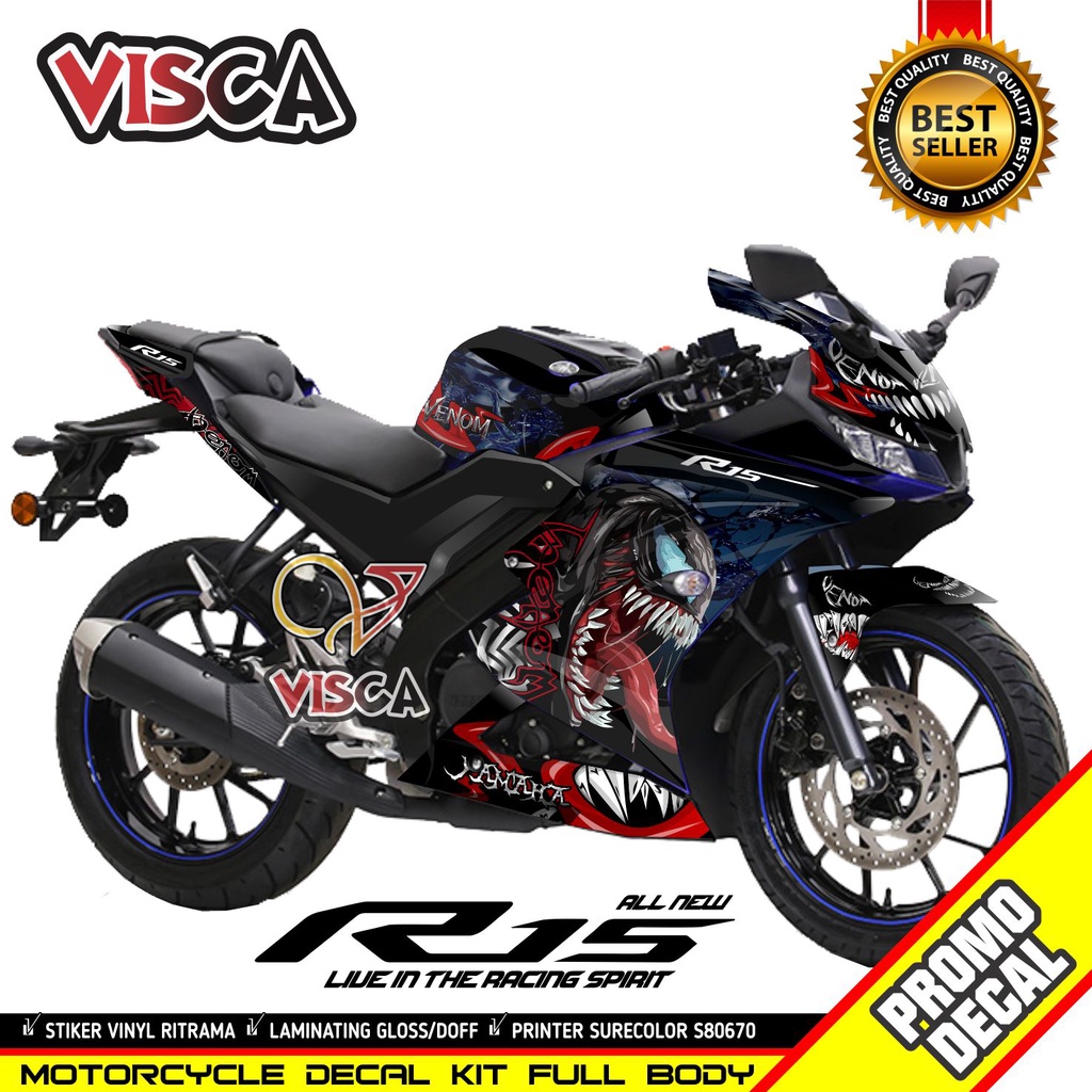 (COD) Decal R15 V3 Full Body Keren Stiker R15 V3 Full Body Keren Striping R15 V3 Variasi Venom