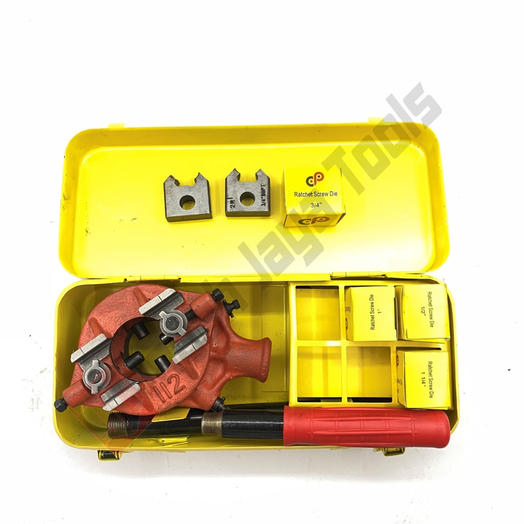 KUNING RRC Mesin Alat Snai Snei Pipa Set 1/2 - 1-1/4 Inch Manual Drat