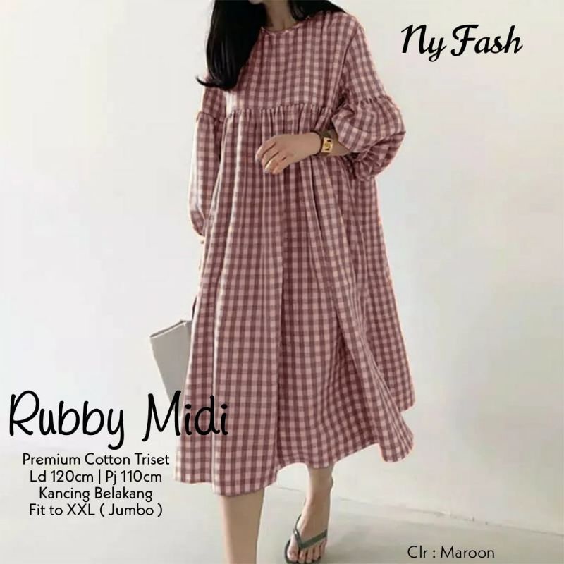 Midi Dress Jumbo - Ld 120 - Ruby Midi Dress by Ny Fash