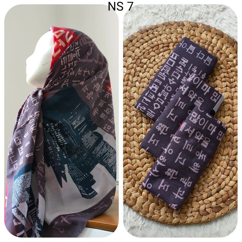 kerudung hijab koran arabic viral segi 4 voal cocok untuk acra juga bisa digunakan hijab santri/umum-NS 7