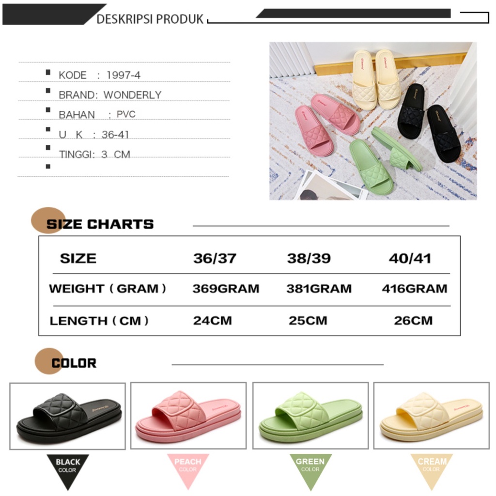 SENDAL WANITA FLAT EMBOSS WONDERLY 1997-4