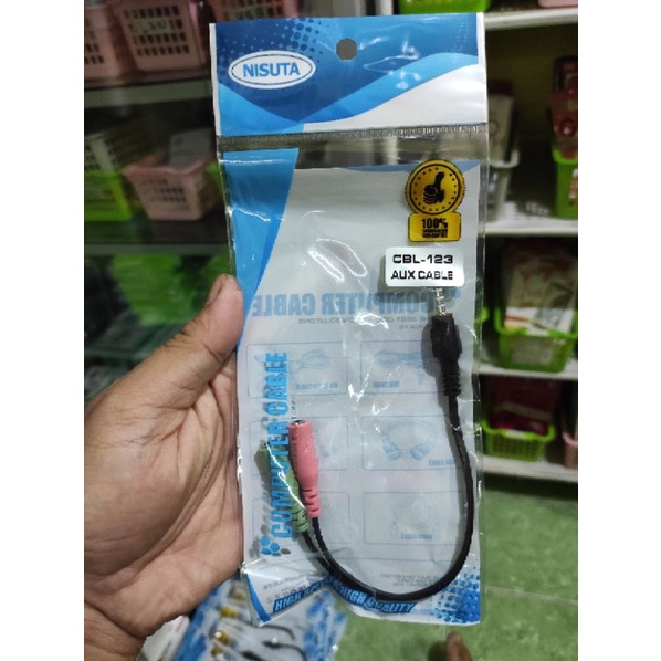kabel spliter aux 2 in 1 speaker headphone