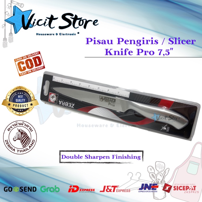 Zebra Stainless Slicer Knife Pro II 7,5&quot; / Pisau Iris ZEB-100270