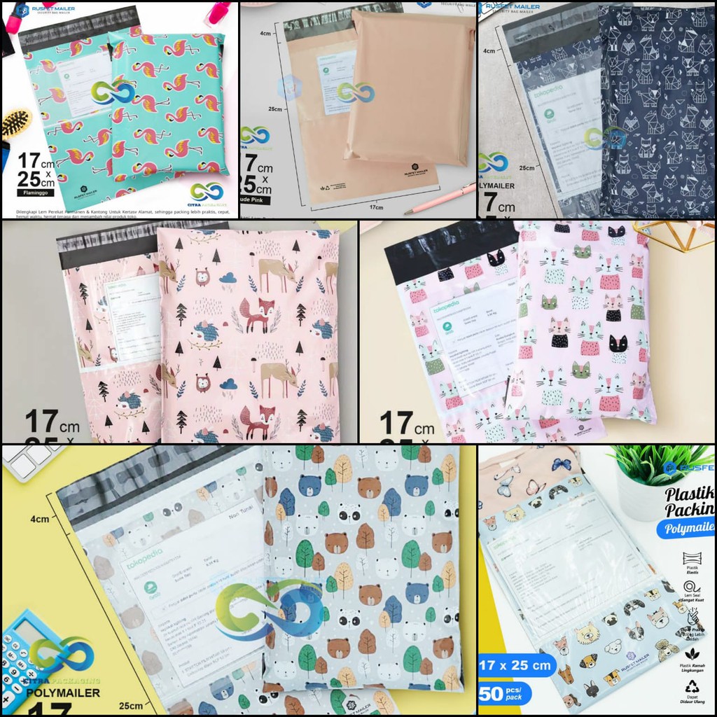 

[ISI 50 LEMBAR] 17 X 25 PLASTIK POLYMAILER PACKING ONLINE SHOP