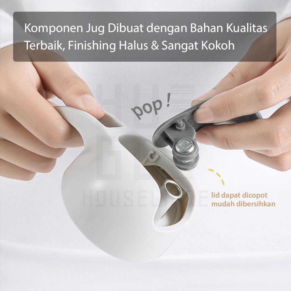 HUGO Botol Minyak Oil Jug Teko Tempat Minyak Goreng Botol Kecap Cuka Serbaguna 630ml Bahan Kaca