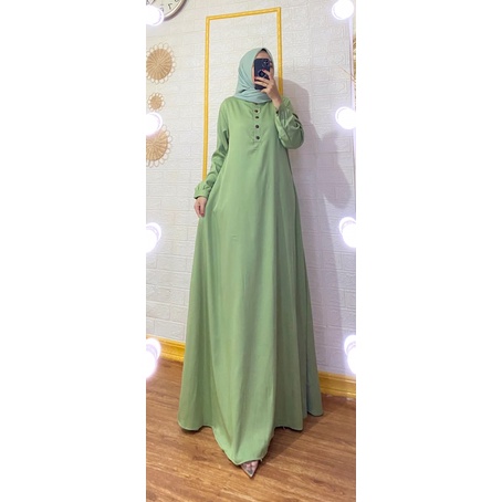 Dress Aisyah, Bahan shakila premium, all size ld 110 Pb 140 fit to XL