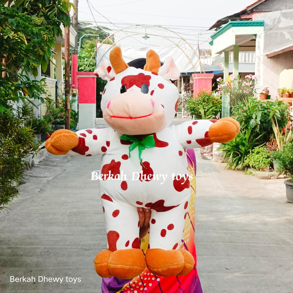 Boneka Sapi Standing Tinggi 50cm dan Tinggi 30cm Berlabel SNI