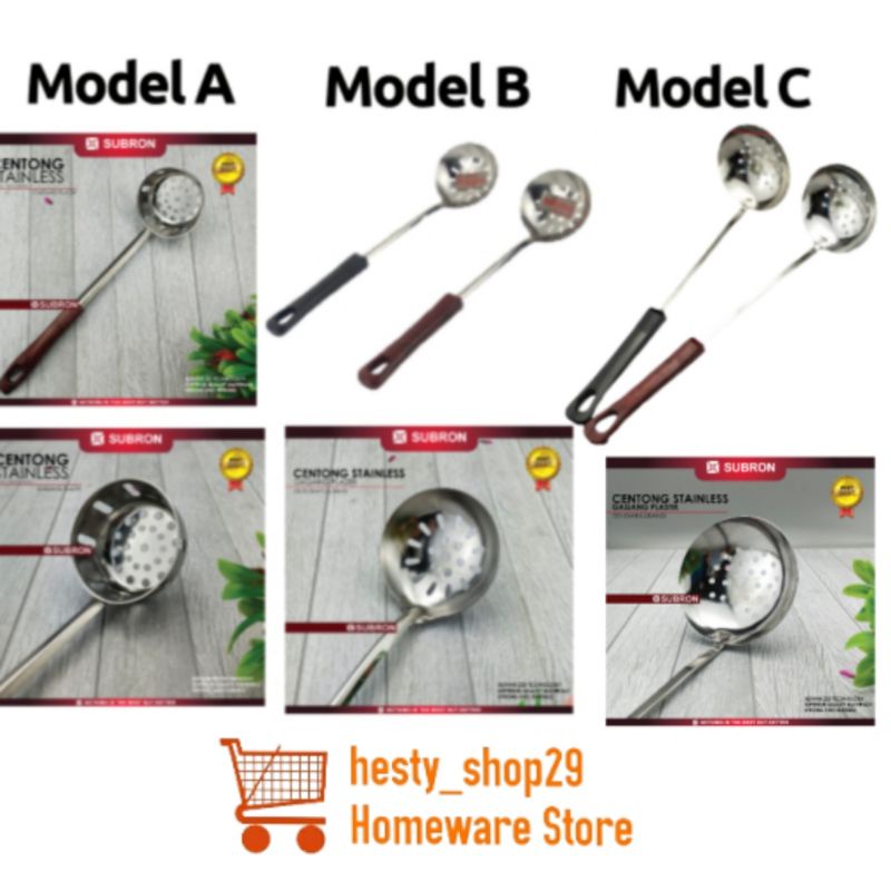 Irus Sayur Saringan Mie Irus Bolong Stainless Gagang Plastik SUBRON