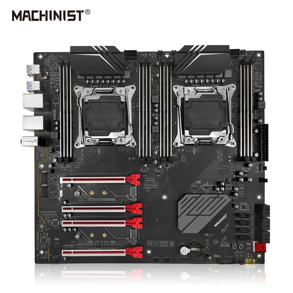 PREORDER MACHINIST X99 Dual CPU Motherboard LGA 2011-3 E-ATX USB3.0 Support Dual Xeon Processor and 