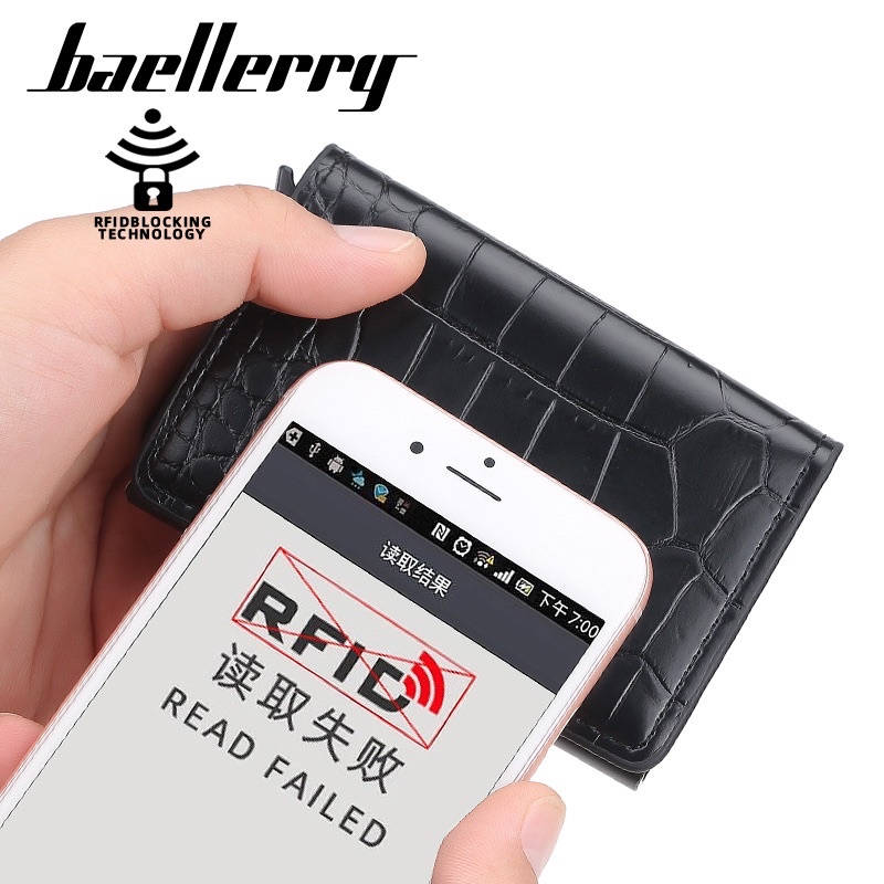 Dompet Kartu Kulit Pria Rfid Wallet Card Holder Baellerry K9130