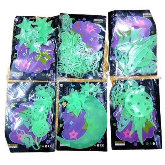 Sticker GLOW IN THE DARK / Wallpaper Dinding Stiker Glow in the Dark Bulan Bintang Star