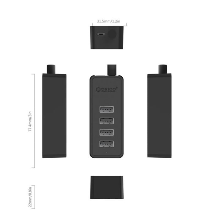 Orico USB HUB W5PU2 100CM 4 Port USB 2.0