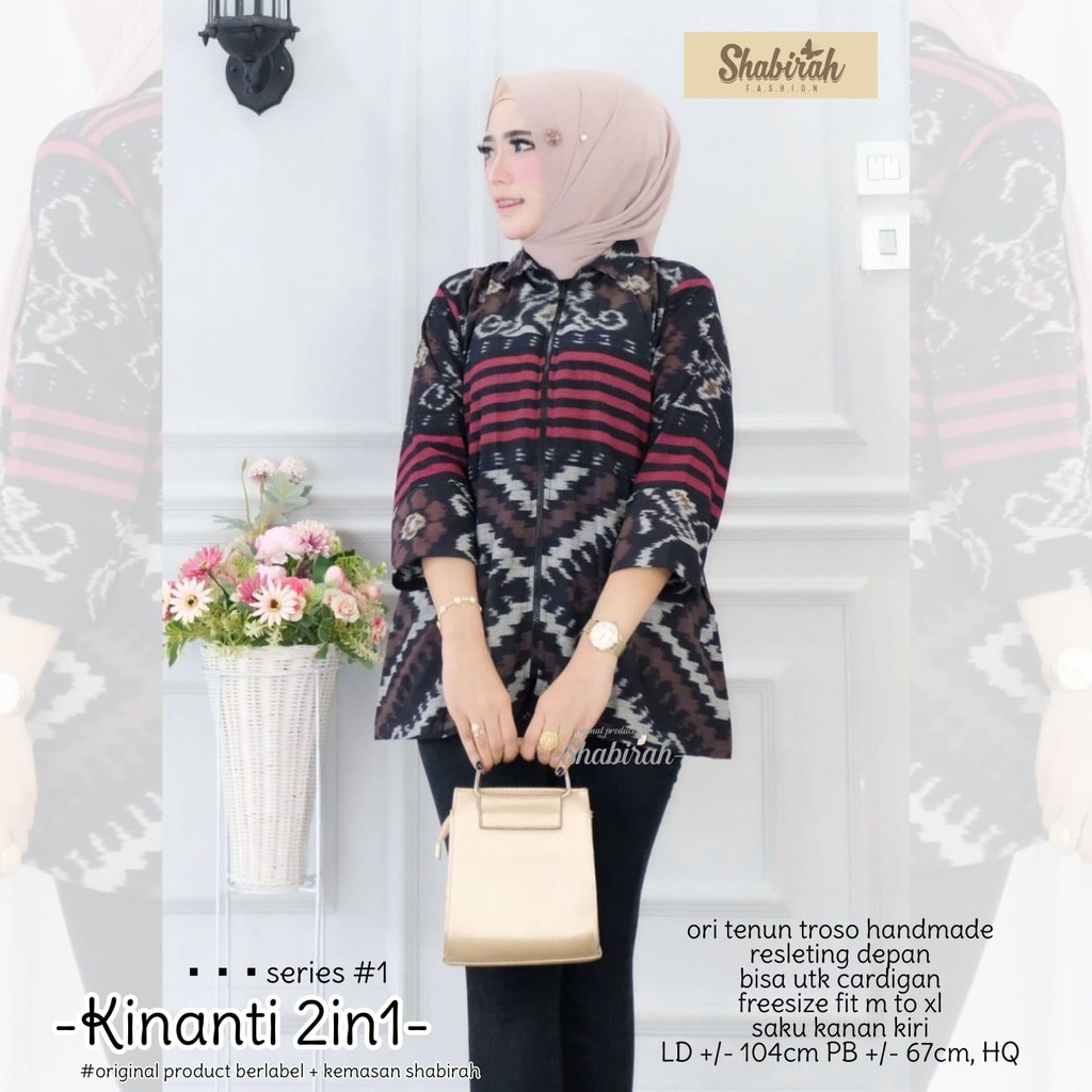 Blus Kinanti batik kerja wanita modern/atasan batik wanita modern kerja/ Blouse batik atasan batik