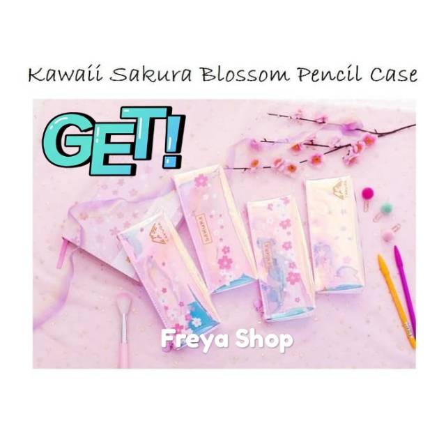 

Tempat pensil model terbaru Kawaii Sakura Blossom Pencil Case / Tempat Pensil kantor - sakura satu