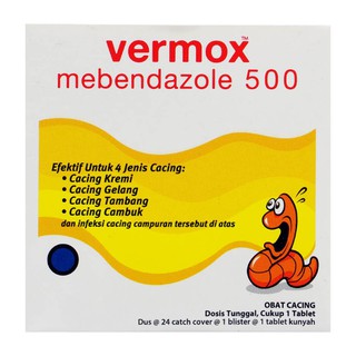 Vermox Strip Mebendazole 500 mg Shopee  Indonesia