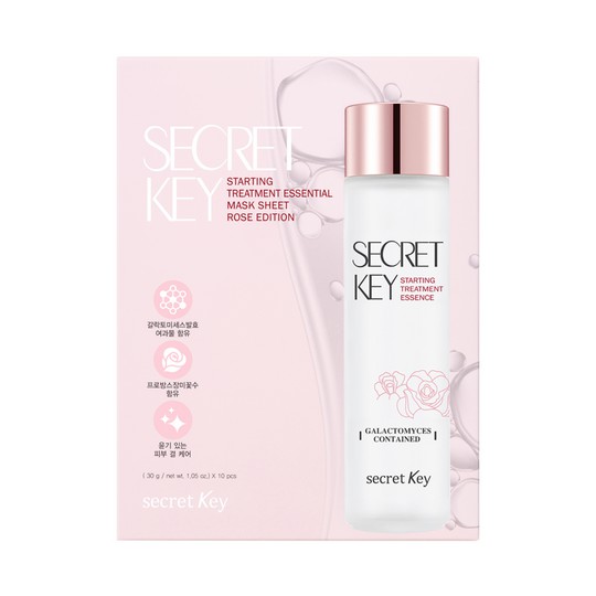 ⭐ BAGUS ⭐ SECRET KEY STARTING TREATMENT ESSENTIAL MASK ROSE 30gr | Sheet Mask Masker Wajah