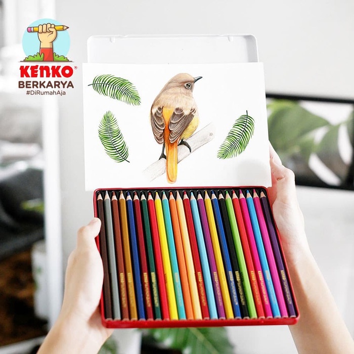 

WARNAPENSIL- KENKO 24 COLOR PENCIL CP-24 TIN CASE CLASSIC/FANCY -PENSIL WARNA