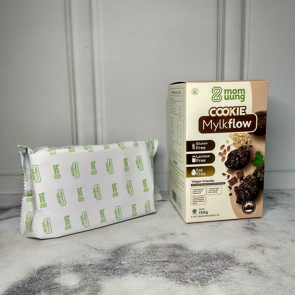 MOM UUNG COOKIE ASI BOOSTER MYLKFLOW CLASSIC CHOCO /COOKIE SEHAT PELANCAR ASI/ VEGAN FRIENDLY / LACTOSE FREE