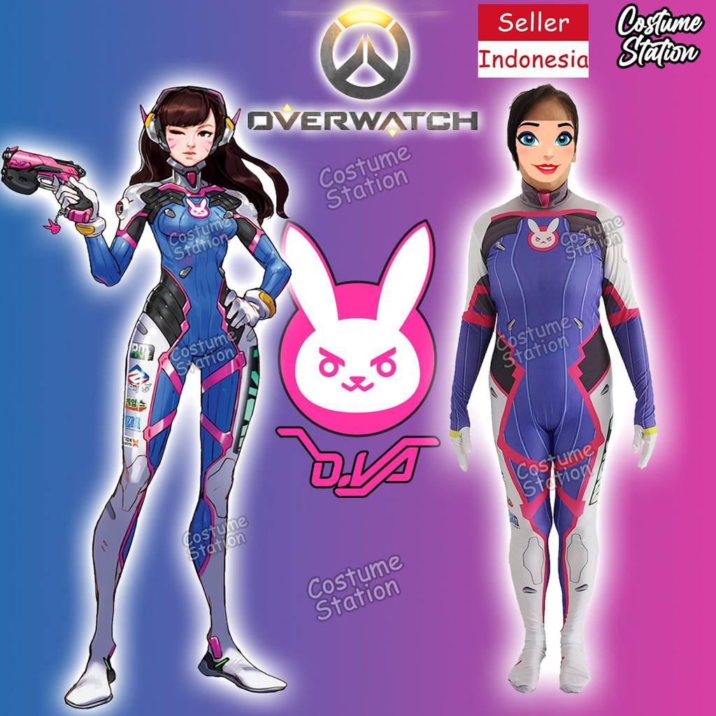 Kostum D.VA Overwatch / Costume DVA Hana Song Mech Pilot dewasa