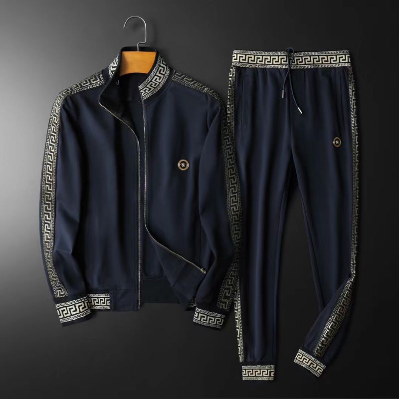 set jaket celana pria jacket men setelan vers4ce cowok biru navy katun stretch tebal P1SHOES