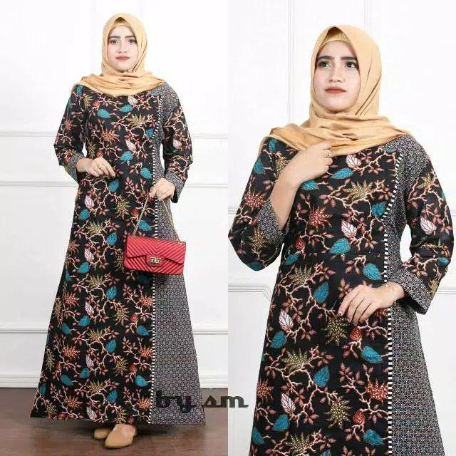 Ms Gamis Batik Sriwedari Maxi Super Jumbo Xxl Ld 110c. Bumil/busui Katun Sogan