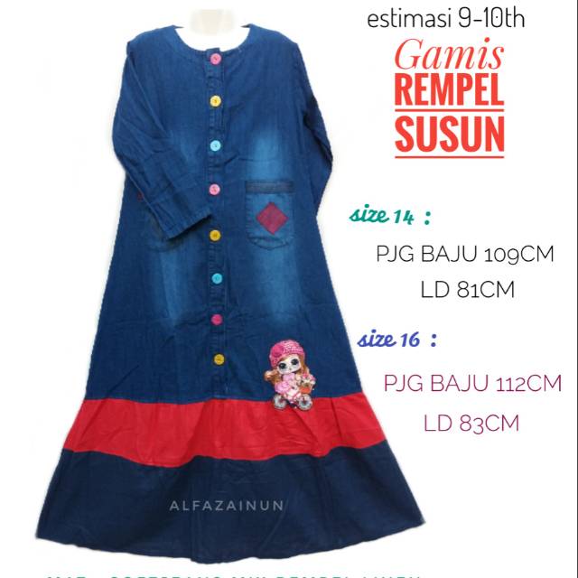Gamis Rempel Susun Anak