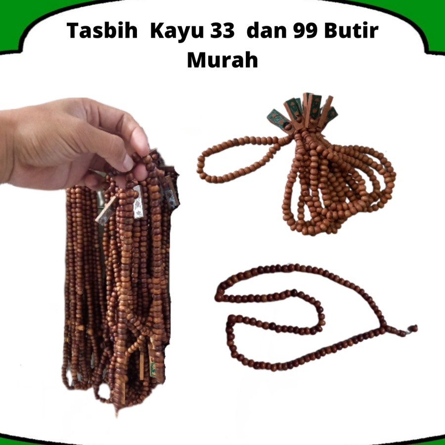 TASBIH KAYU 33 DAN 99 BUTIR SOUVENIR HAJI DAN PERNIKAHAN