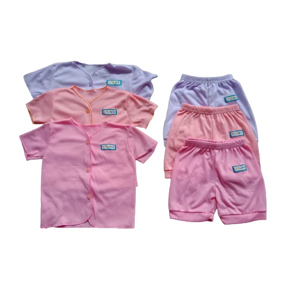 Stelan Baju Lengan Pendek dan celana bayi  SNI 3 stel Promo 8.8