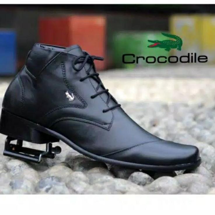 Paling Dicari.. Sepatu Pantofel Hitam Pria Crocodile Tali Tinggi Kulit Swedian Formal Kerja Berkuali
